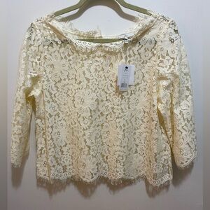 Joie Cream Lace Top Size Medium NWT